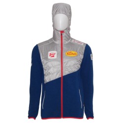 Мужская куртка с капюшоном Löffler Team Austria Hybrid Functional ÖSV серо-синяя